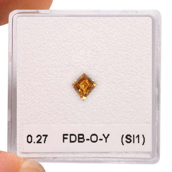 0.27 Carat Fancy Deep Brownish Orangy Yellow KITE Diamond (SI1) GIA