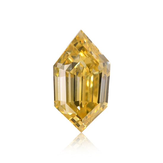 Diamante esagonale GIA Fancy Intense Yellow da 0,22 carati (VS2)