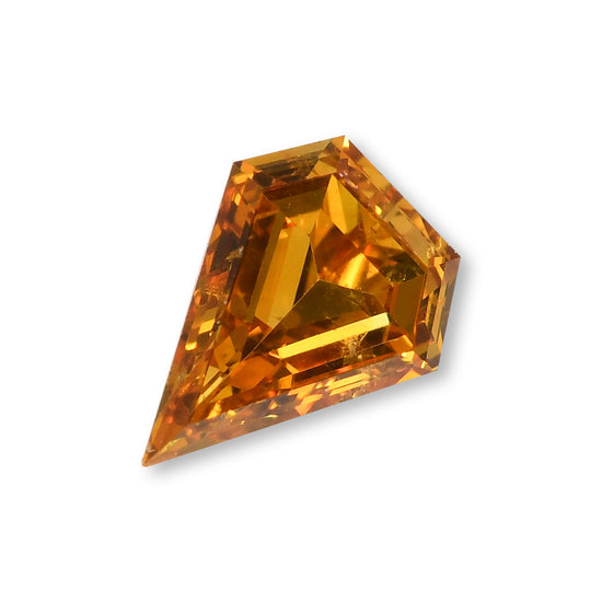 0.16 Carat Fancy Deep Orange Yellow Shield Diamond (I1) GIA