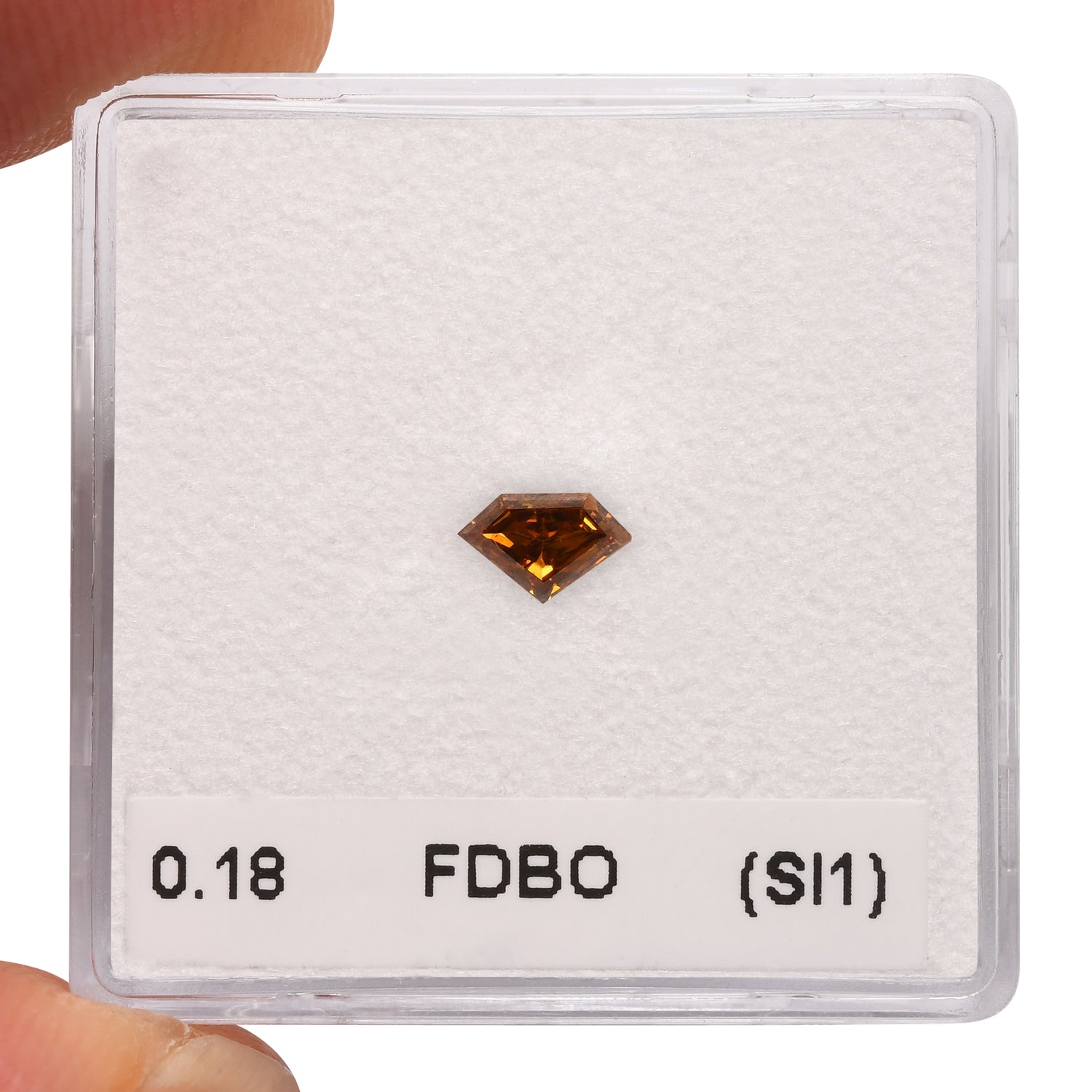 0.18 Carat Fancy Deep Brown Orange Shield Diamond (SI1) GIA