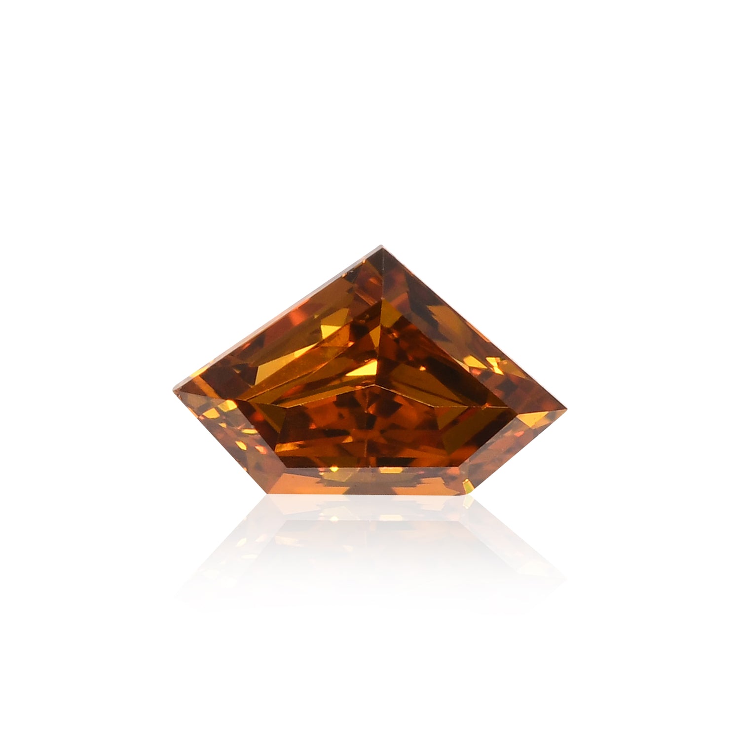 0.18 Carat Fancy Deep Brown Orange Shield Diamond (SI1) GIA