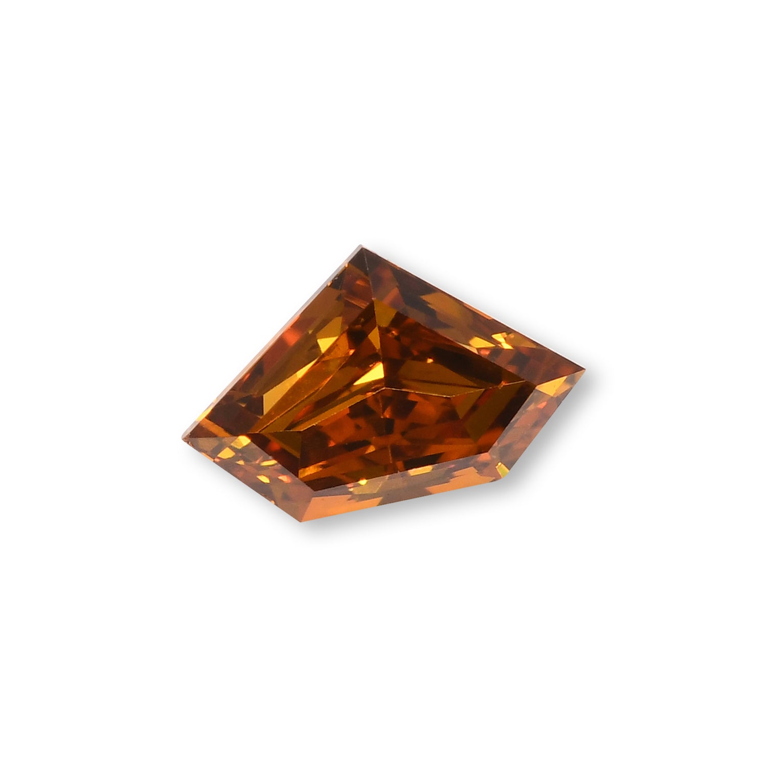 0.18 Carat Fancy Deep Brown Orange Shield Diamond (SI1) GIA