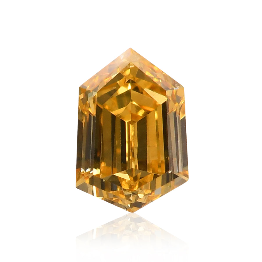 0.21 Carat Fancy Intense Orangy Yellow Hexagonal  Diamond (VS2) GIA