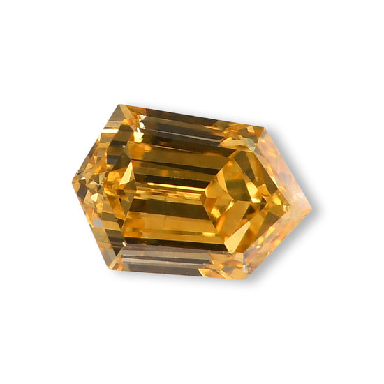 0,21 Karat Fancy Intense Orangy Yellow Hexagonaler Diamant (VS2) GIA