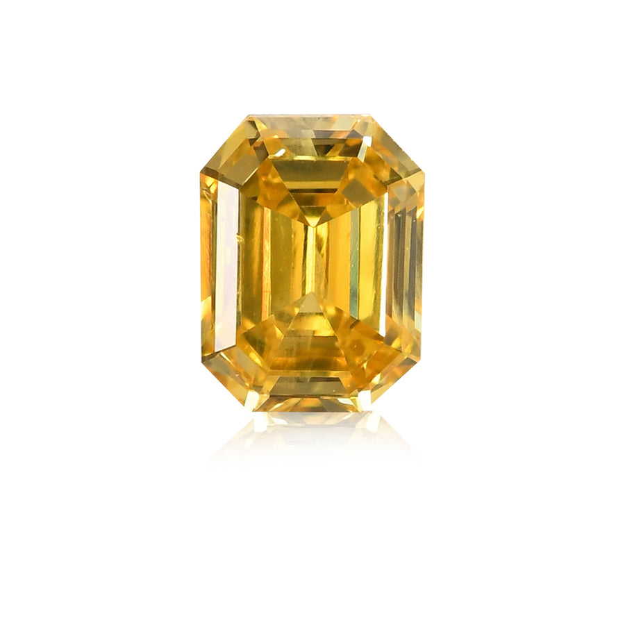 0,18 Karat Fancy Vivid Yellow Smaragd-Diamant (SI) GIA
