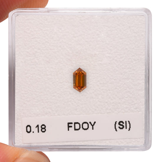 0.18 Carat Fancy Deep Orange Yellow Hexagonal  Diamond (SI) GIA