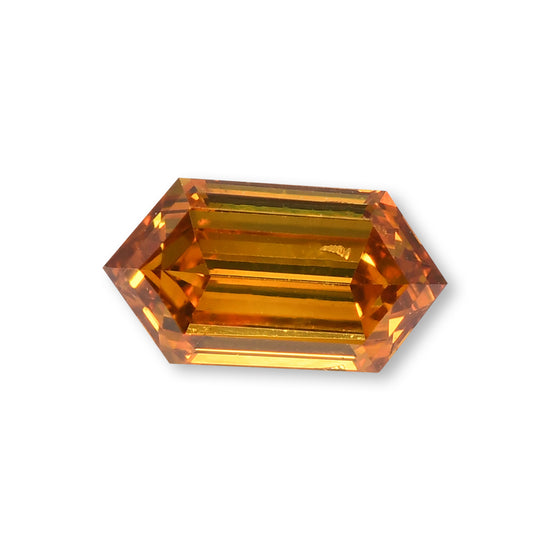 0.18 Carat Fancy Deep Orange Yellow Hexagonal  Diamond (SI) GIA