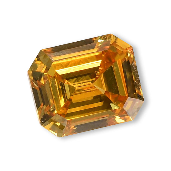 Diamante Smeraldo Giallo Arancio Intenso Fantasia da 0,19 Carati (VS) GIA