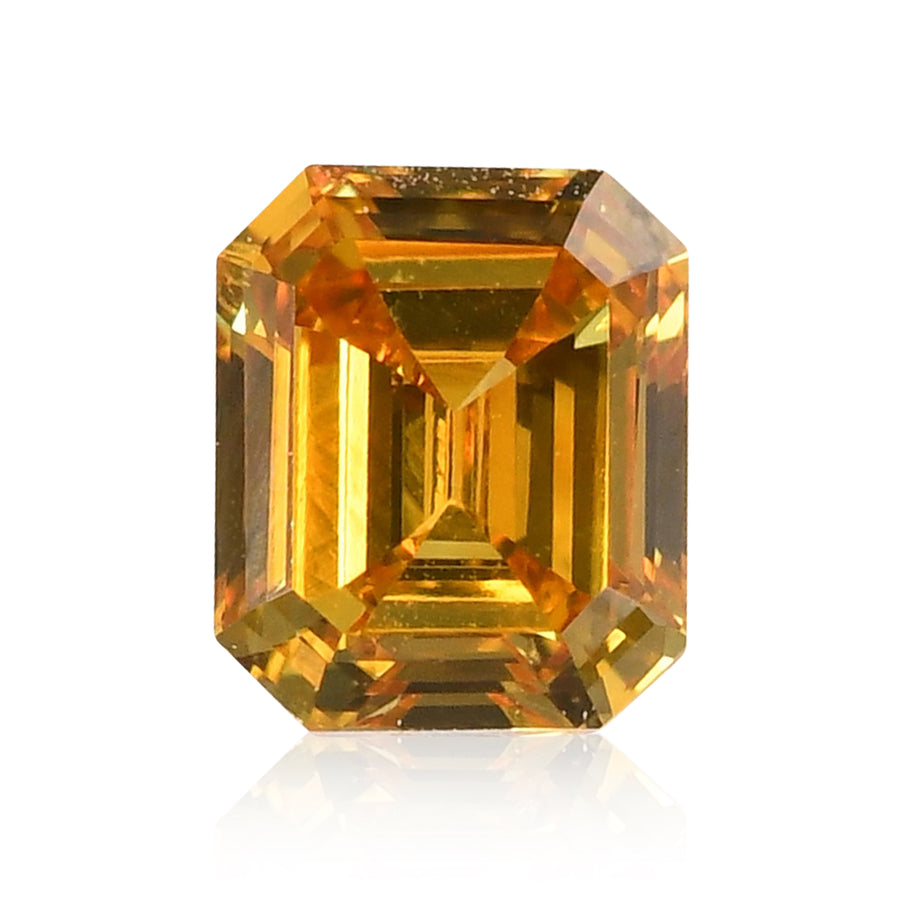 0.19 Karat Fancy Deep Orangy Yellow Smaragd Diamant (VS) GIA