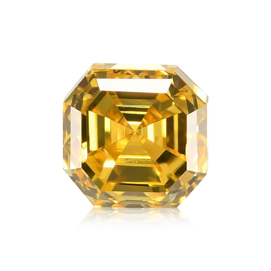 Diamante Fancy Vivid Yellow taglio Radiant da 0,18 carati (VS1) GIA