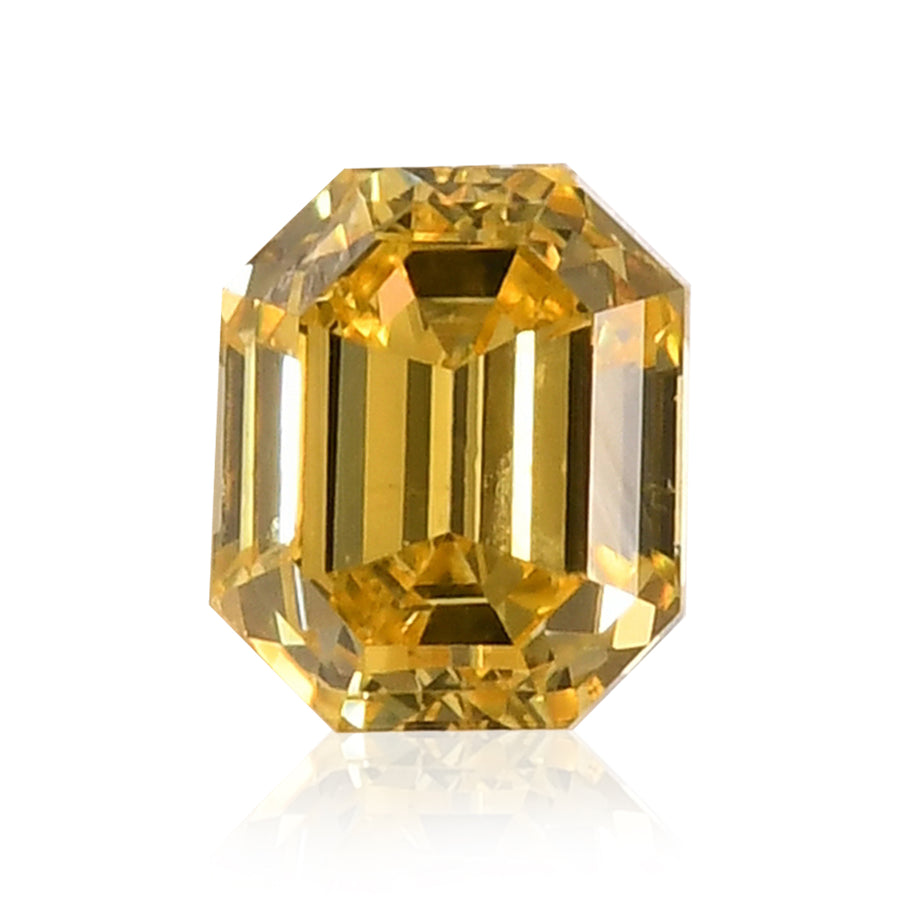 0.13 Carat Fancy Intense Yellow Emerald Diamond (VS1) GIA