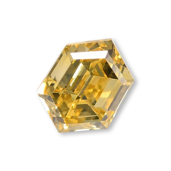 0.17 Carat Fancy Intense Yellow Hexagonal  Diamond (SI1) GIA