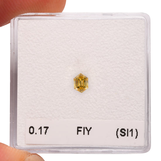 0.17 Carat Fancy Intense Yellow Hexagonal  Diamond (SI1) GIA