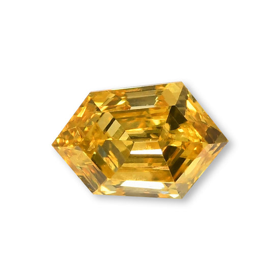 Diamante esagonale GIA Fancy Vivid Yellow da 0,18 carati (SI1)