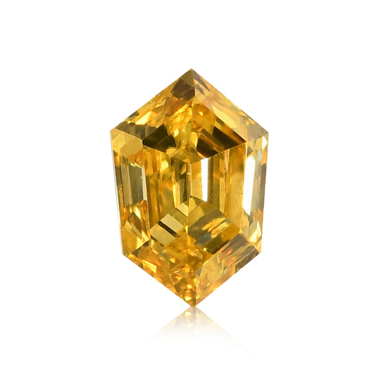 Diamante esagonale GIA Fancy Vivid Yellow da 0,18 carati (SI1)