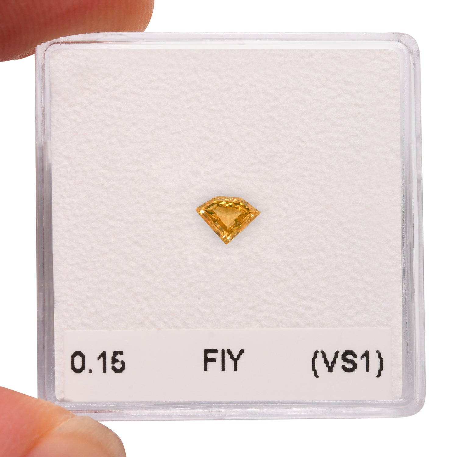 0.15 Carat Fancy Intense Yellow Shield Diamond (VS1) GIA