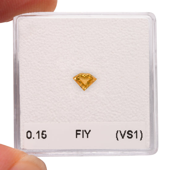 0.15 Carat Fancy Intense Yellow Shield Diamond (VS1) GIA
