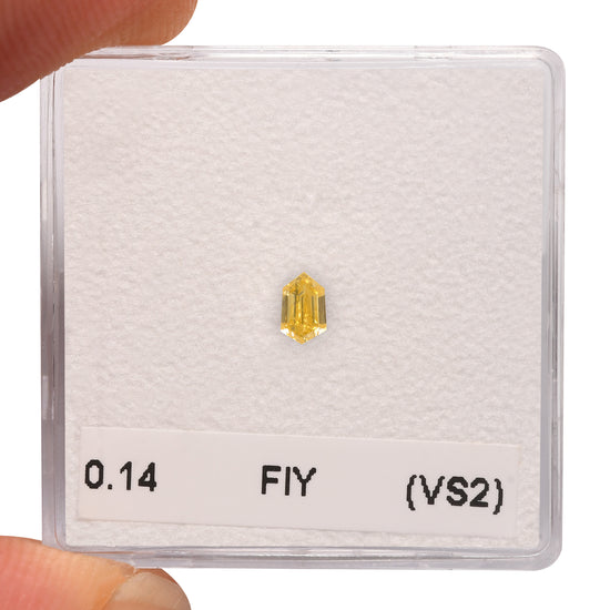 0.14 Carat Fancy Intense Yellow Hexagonal  Diamond (VS2) GIA