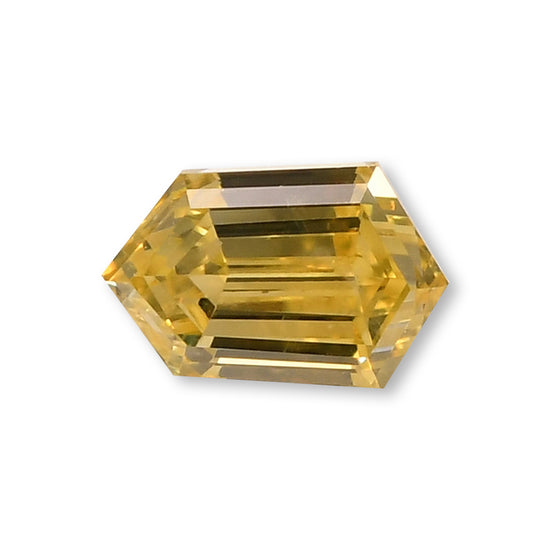 0.14 Carat Fancy Intense Yellow Hexagonal  Diamond (VS2) GIA