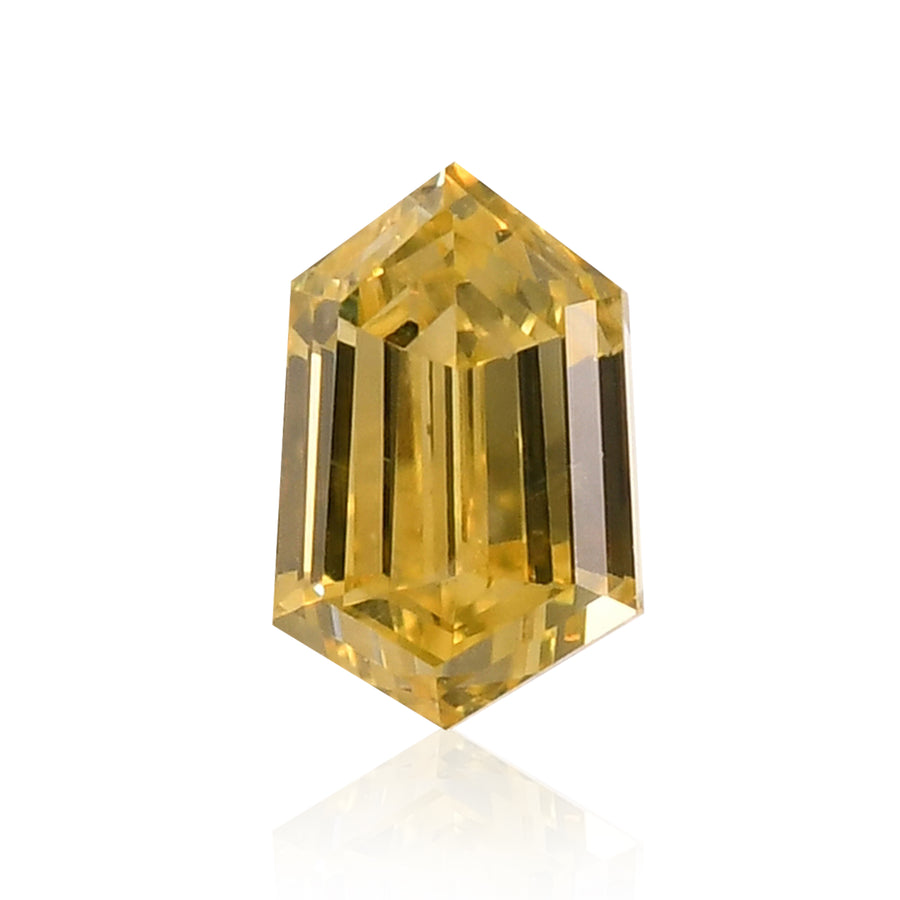 0.14 Carat Fancy Intense Yellow Hexagonal  Diamond (VS2) GIA