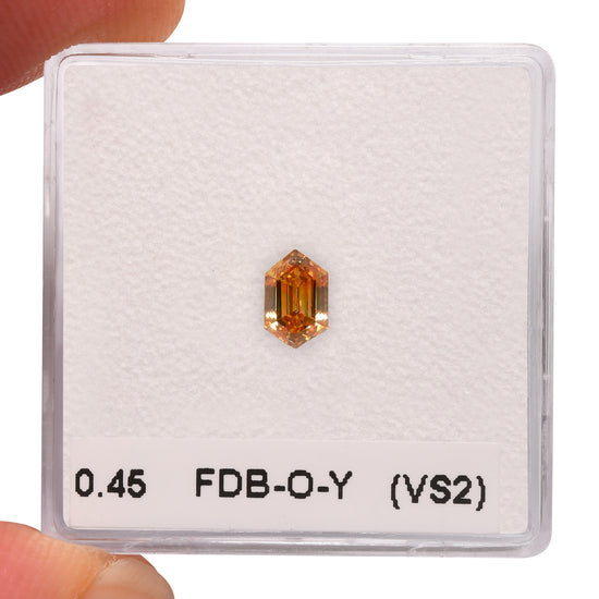 0.45 Carat Fancy Deep Brownish Orangy Yellow KITE Diamond (VS2) GIA