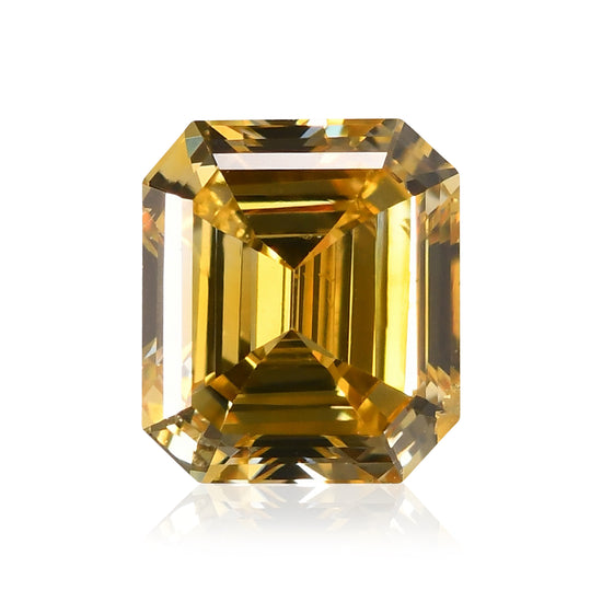 ألماسة زمردية بوزن 0.37 قيراط، لون Fancy Deep Yellow (VS1) GIA