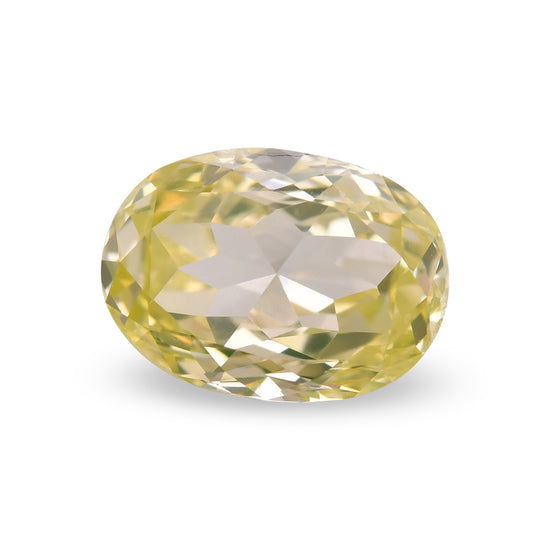 0.74 Carat Fancy Greenish Yellow Oval Diamond VS2 GIA