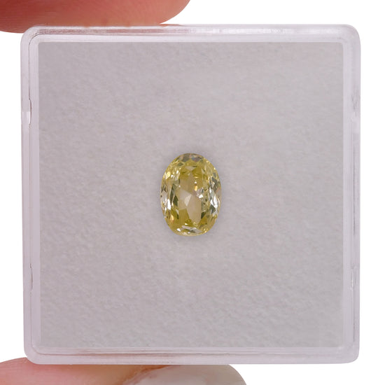 0.74 Carat Fancy Greenish Yellow Oval Diamond VS2 GIA
