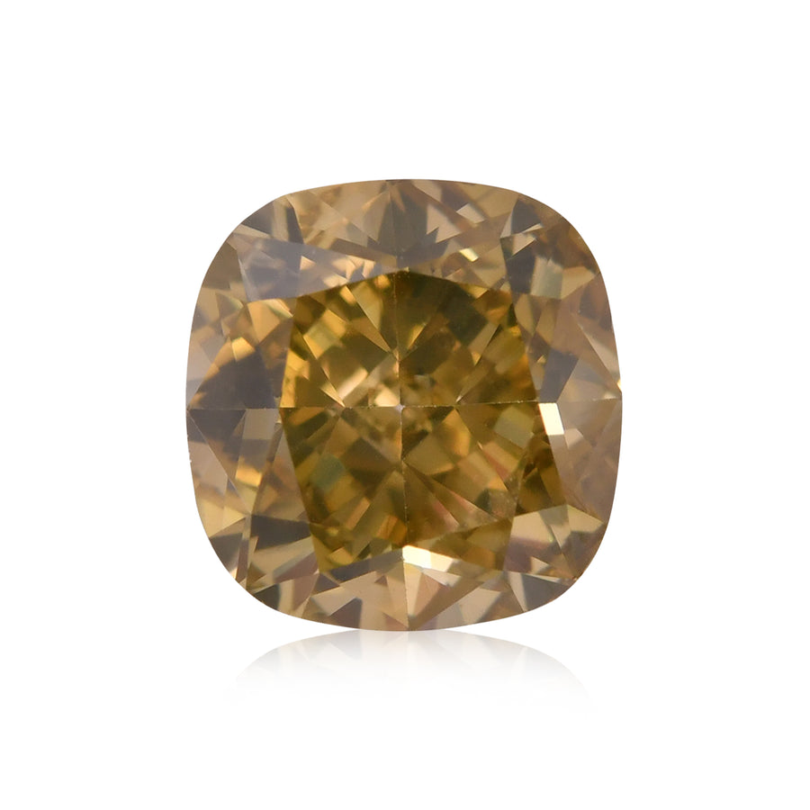 Diamante a cuscino da 1,80 carati Fancy Dark Brown Greenish Yellow SI2 GIA