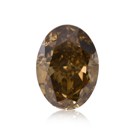 Diamante ovale da 2.52 carati Fancy Dark Brown Greenish Yellow VS2 GIA