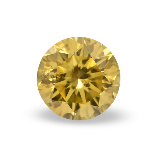 0.36 Carat Fancy Deep Yellow Round Brilliant Diamond (I1) GIA