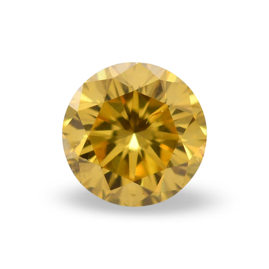 0.15 Carat Fancy Vivid Orangy Yellow Round Brilliant Diamond SI1 GIA