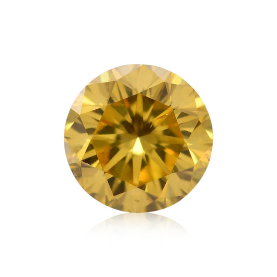 Diamante rotondo taglio brillante, fantasia, vivido, giallo-arancio, 0,15 carati, SI1 GIA