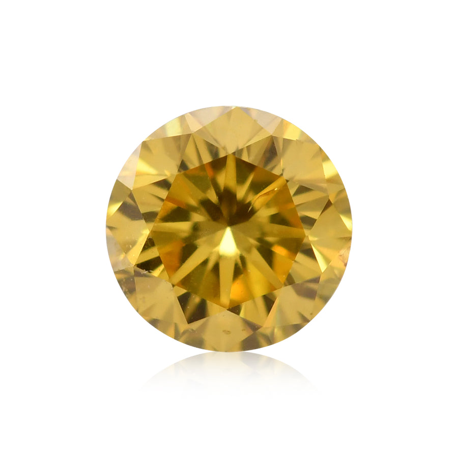 0.15 Carat Fancy Vivid Orangy Yellow Round Brilliant Diamond SI1 GIA