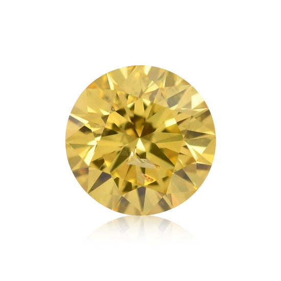 0.11 Karat Fancy Intense Yellow runder Brillant (I1) GIA