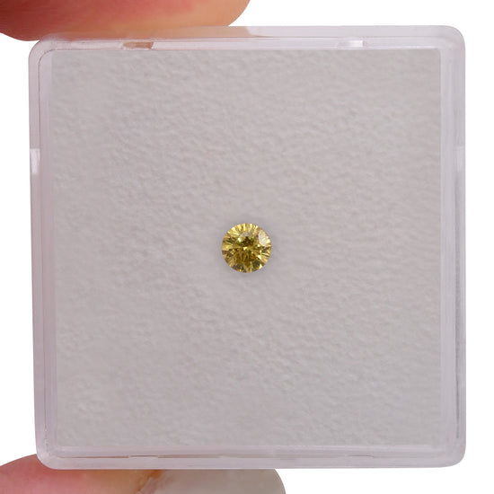 0.11 Carat Fancy Intense Yellow Round Brilliant Diamond (I1) GIA