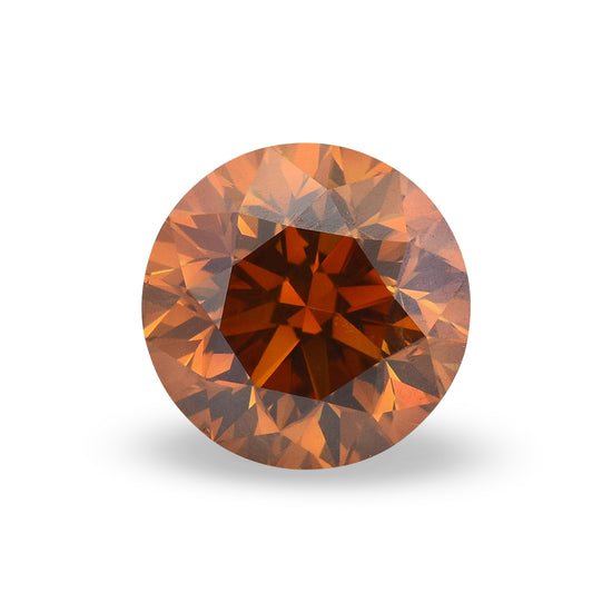 1.00 Carat Fancy Deep Brownish Yellowish Orange Round Brilliant Diamond SI2 GIA
