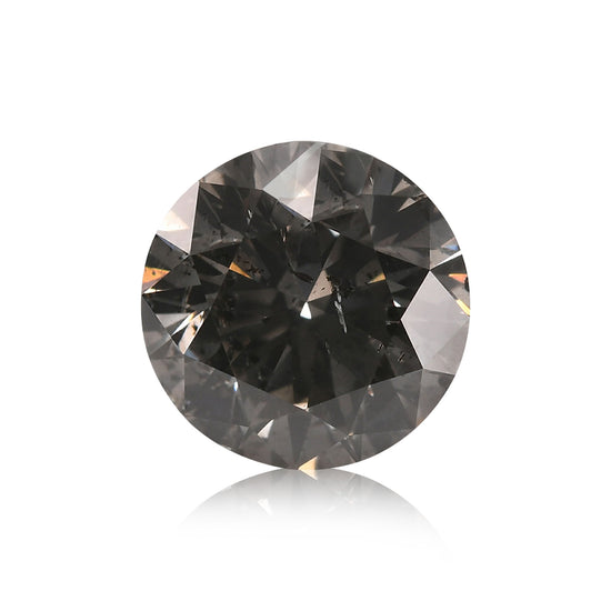1.04 Carat Fancy Dark Gray Round Brilliant Diamond (I1) GIA