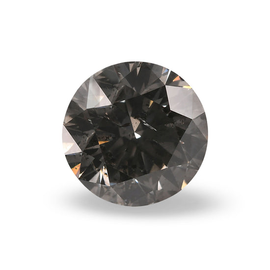 1.04 Carat Fancy Dark Gray Round Brilliant Diamond (I1) GIA