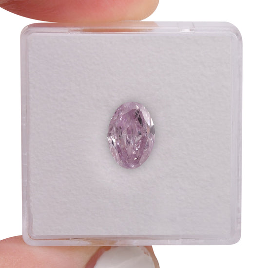 1.30 Carat Fancy Pink Purple Oval Diamond (I1) GIA