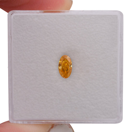 0.33 Carat Fancy Vivid Yellowish Orange Oval Diamond I1 GIA