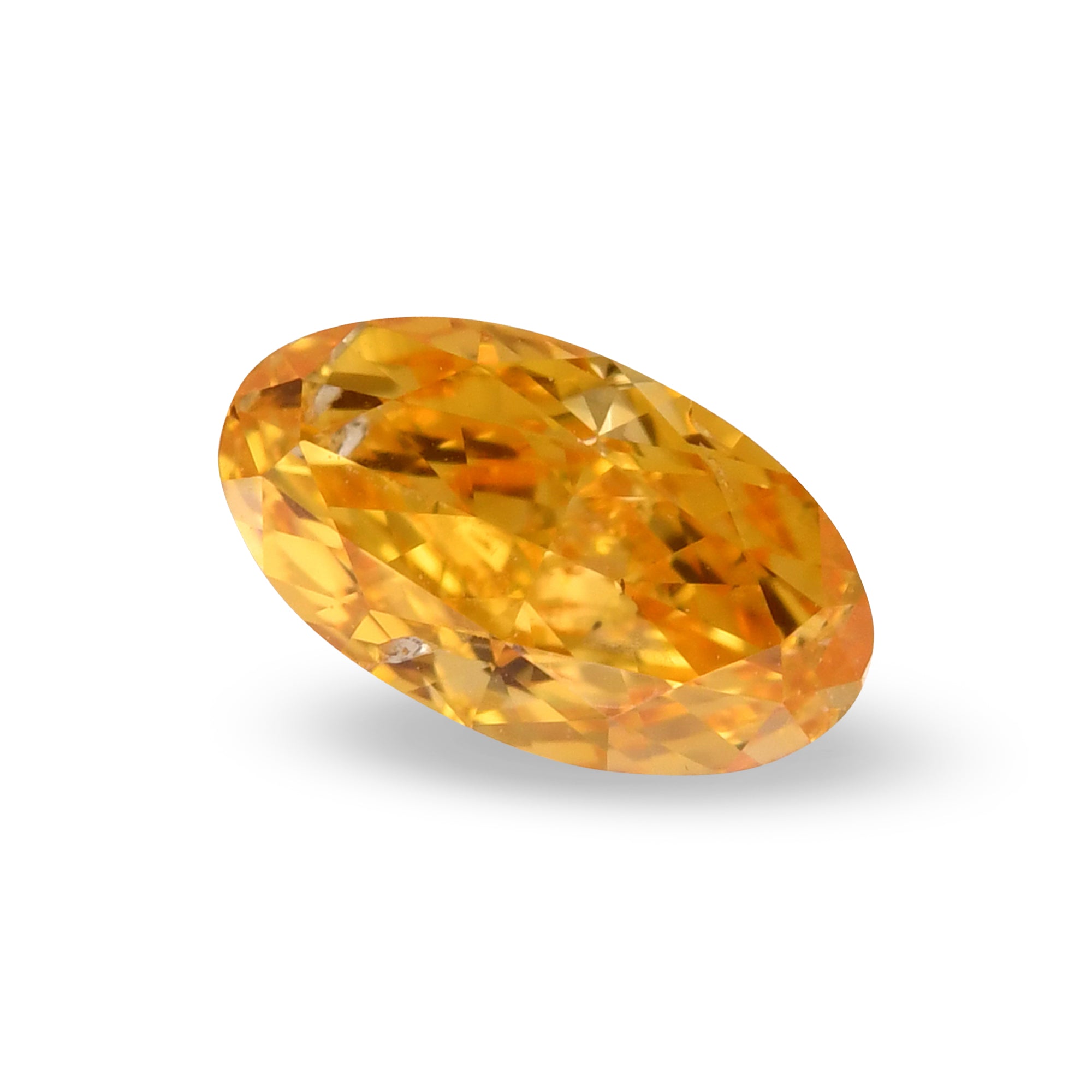 にっしーFancy Vivid Orange Yellow Si2 0.33 Carat Fancy Vivid Yellowish Orange Oval Diamond I1 GIA | LEIBISH