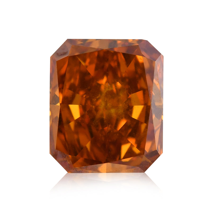 1.10 Carat Fancy Deep Brownish Orange Radiant Diamond SI2 GIA