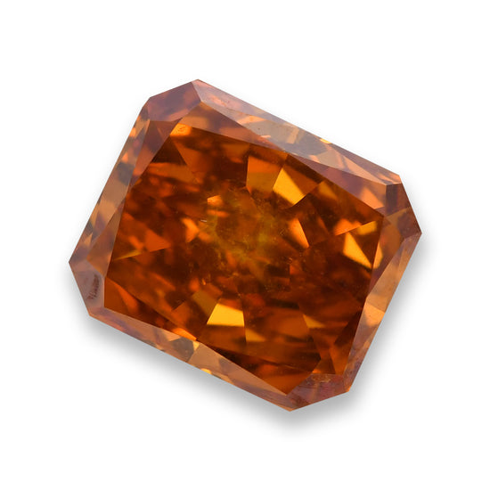 1.10 Karat Fancy Deep Brownish Orange Radiant Diamant SI2 GIA