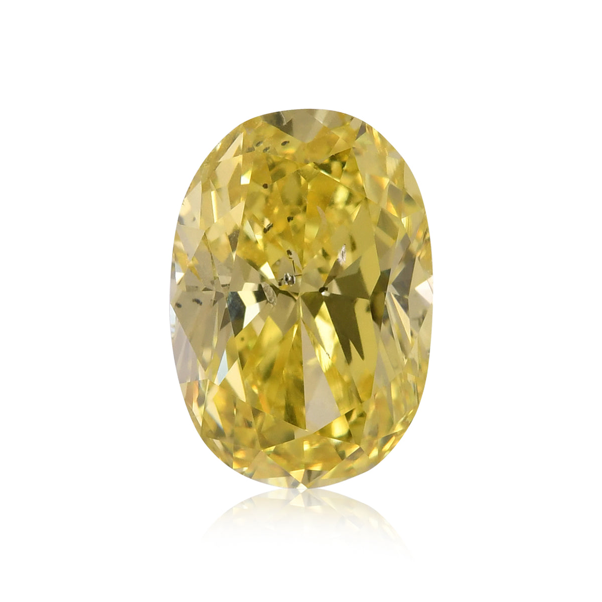 4.01 Carat Fancy Vivid Yellow Oval Diamond SI2 GIA | LEIBISH