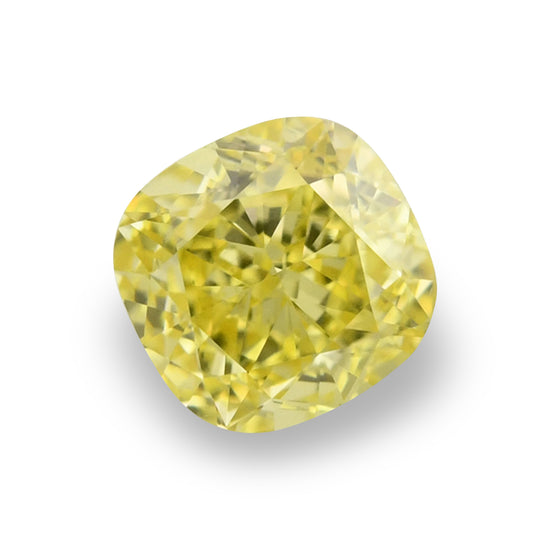 0.50 Carat Fancy Intense Yellow Cushion Diamond VS1 GIA