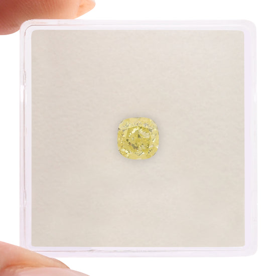 0.65 Carat Fancy Light Yellow Cushion Diamond VVS2 GIA