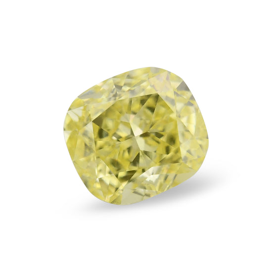 0.53 Carat Fancy Intense Yellow Cushion Diamond VS1 GIA