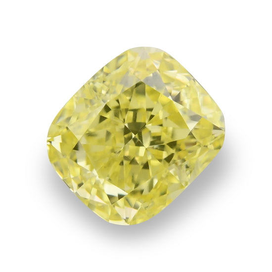 0.73 Carat Fancy Intense Yellow Cushion Diamond VS2 GIA