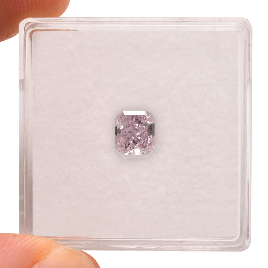 0.72 Carat Fancy Purple Pink Radiant Diamond VS2 GIA